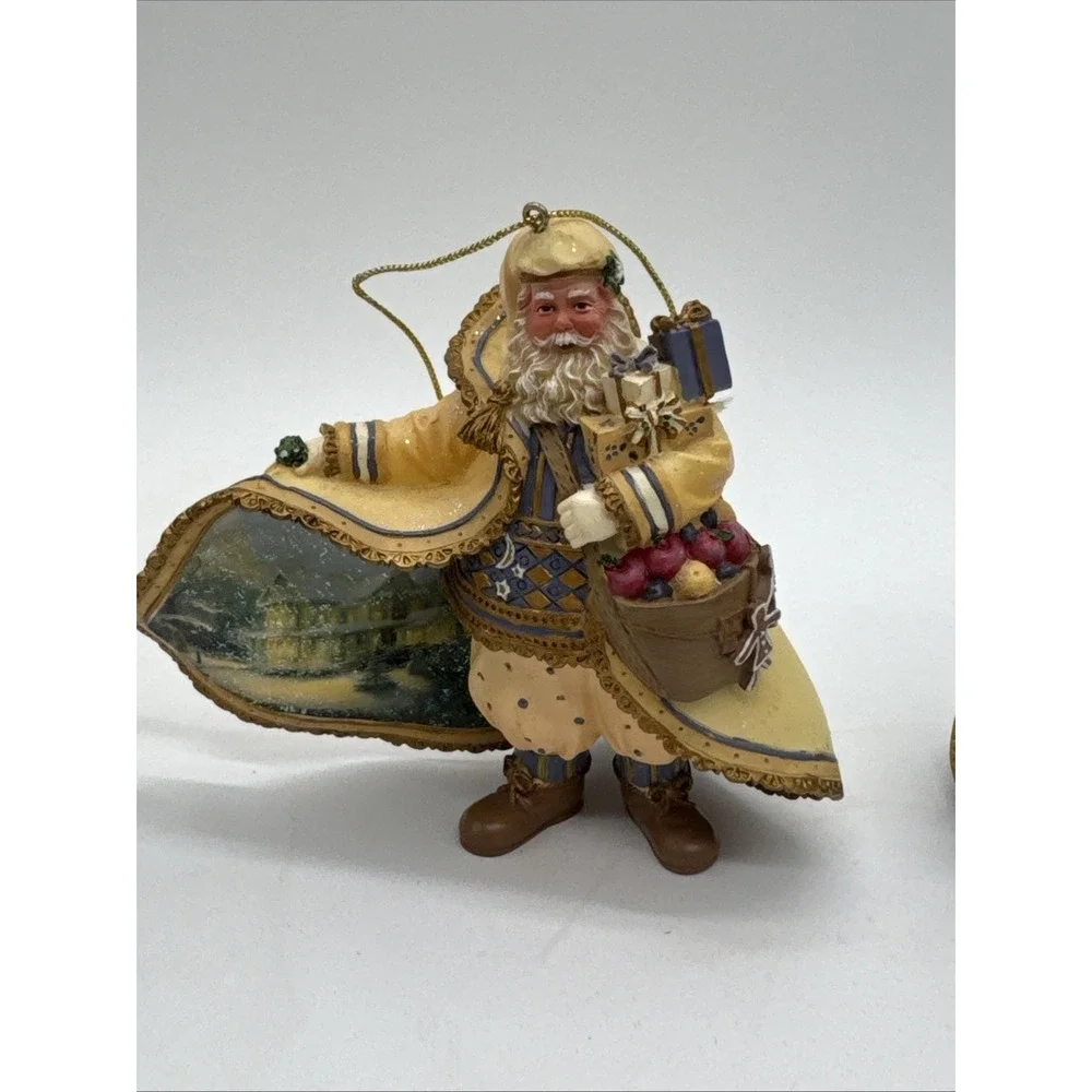 8 Vintage Ashton Drake Thomas Kinkade Old‎ World Santa Ornaments New With Tags